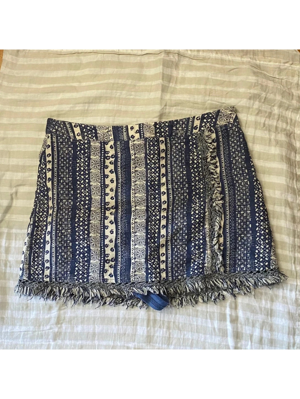 Mini skirt summer skort size L blue